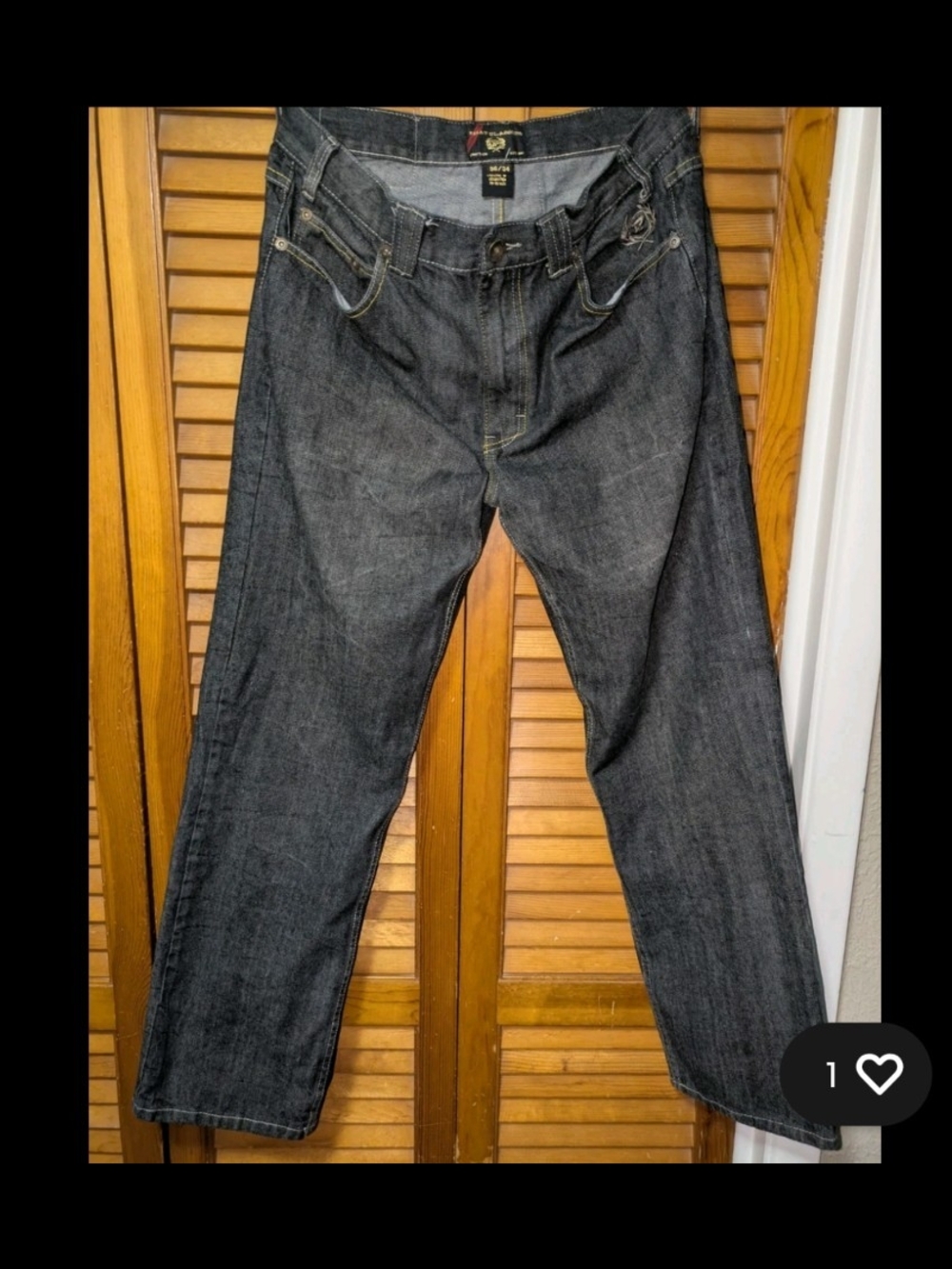 Vintage PHAT Classics Wide Leg Baggy Black Denim Jeans 36X34 Y2K 1992